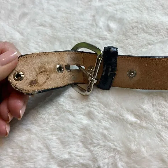 Black Leather Belt Size 50 - Picture 5 of 9